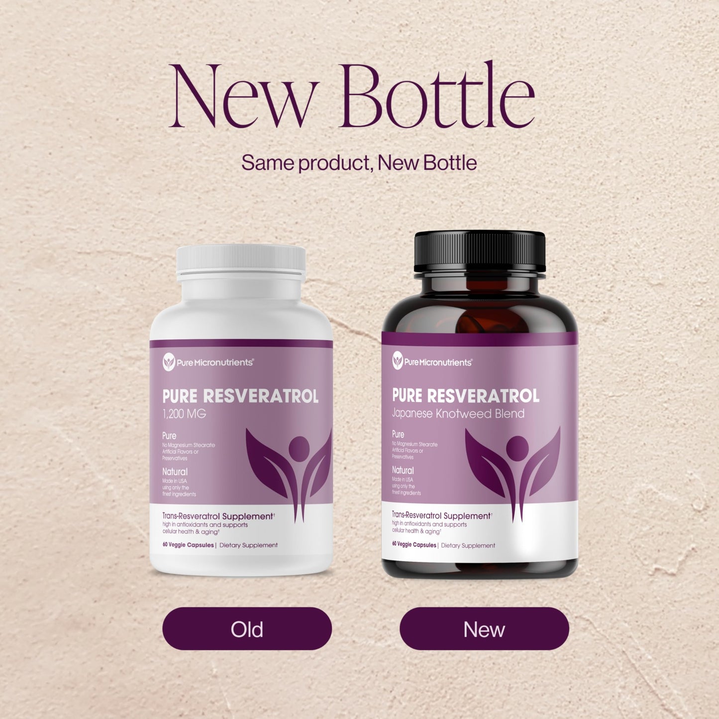 Pure Resveratrol Supplement - Extra Strength 600mg Trans-Resveratrol | 60 Vegan Caps | Heart, Cognitive & Immune Support