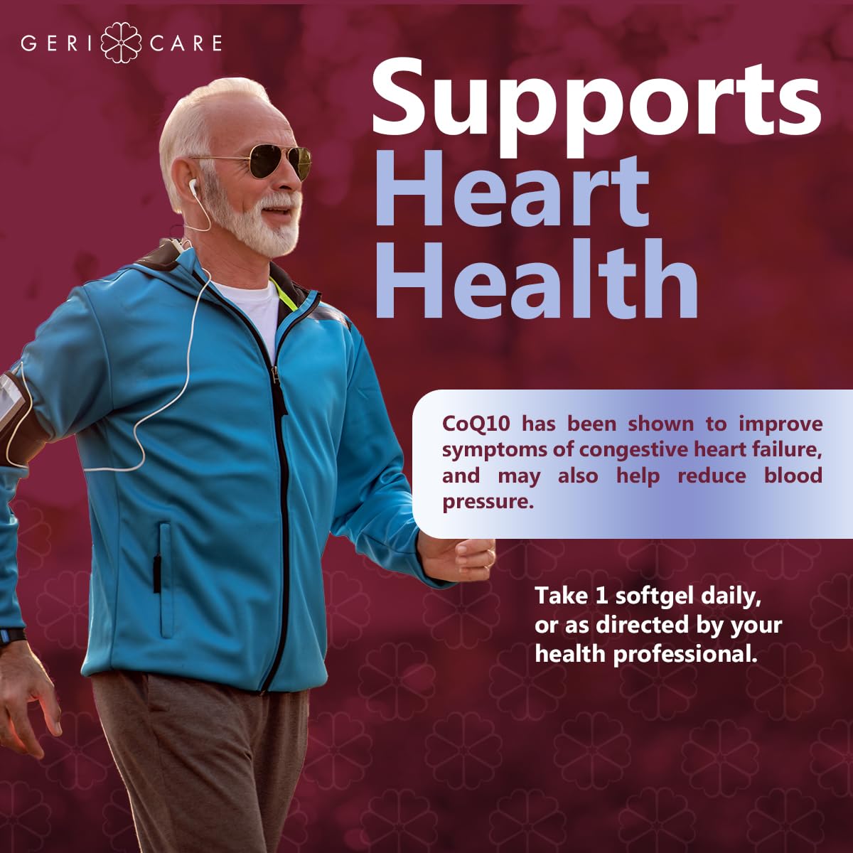 GeriCare CoQ10 100mg – Co-Enzyme Q10 Dietary Supplement, 30 Count