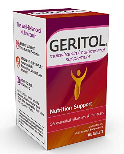 Geritol Multivitamin with 26 Essential Vitamins & Minerals – 100-Count Bottles (Pack of 2)