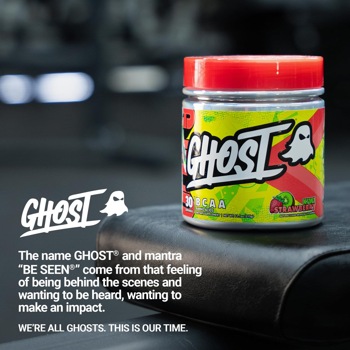Ghost BCAA Powder Kiwi Strawberry – 7G BCAAs, Sugar-Free, 30 Servings | Pre/Intra/Post Workout BritishVita | Premium UK Vitamins & Wellness Supplements