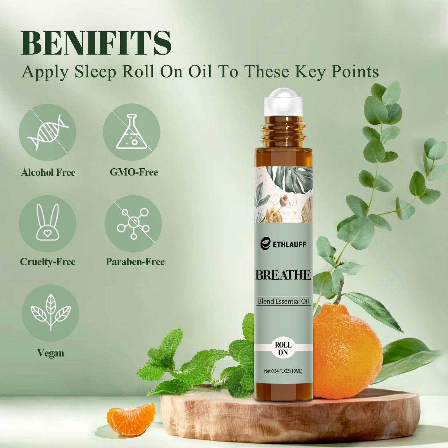 Breathe Essential Oil Blend 10ml – Breath Easy Roll-On for Sinus Relief