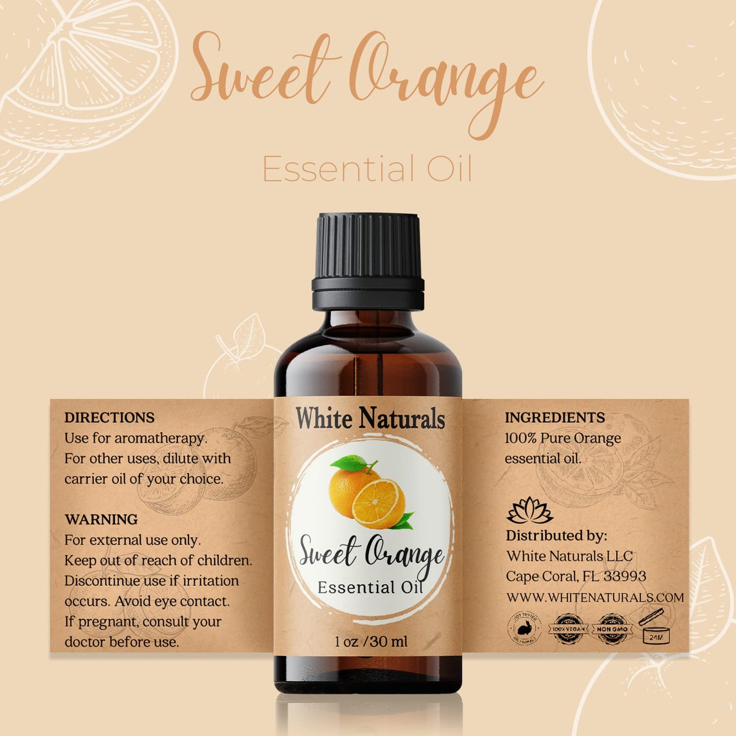 Sweet Orange Essential Oil - Pure & Natural for Diffusers & DIY