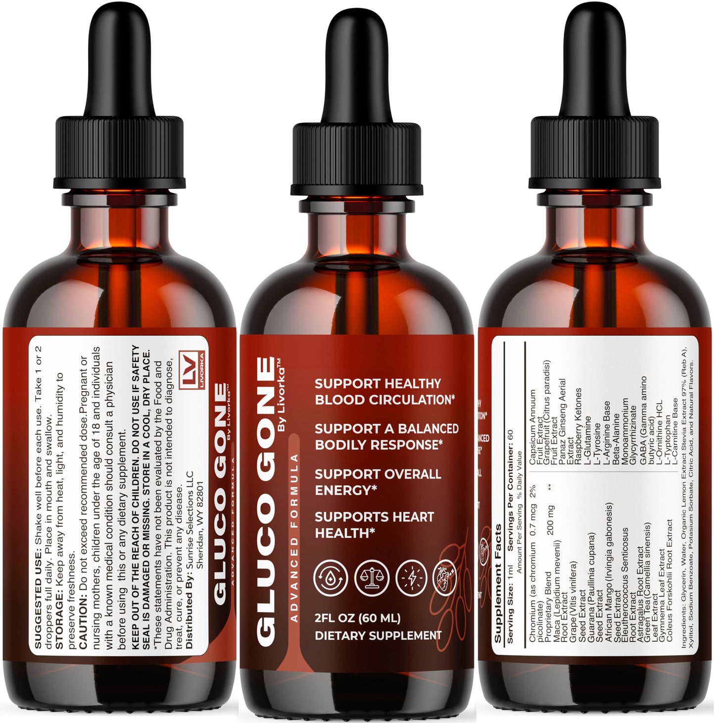 Gluco Gone Drops 2 Pack – Premium All-Natural Liquid Drops