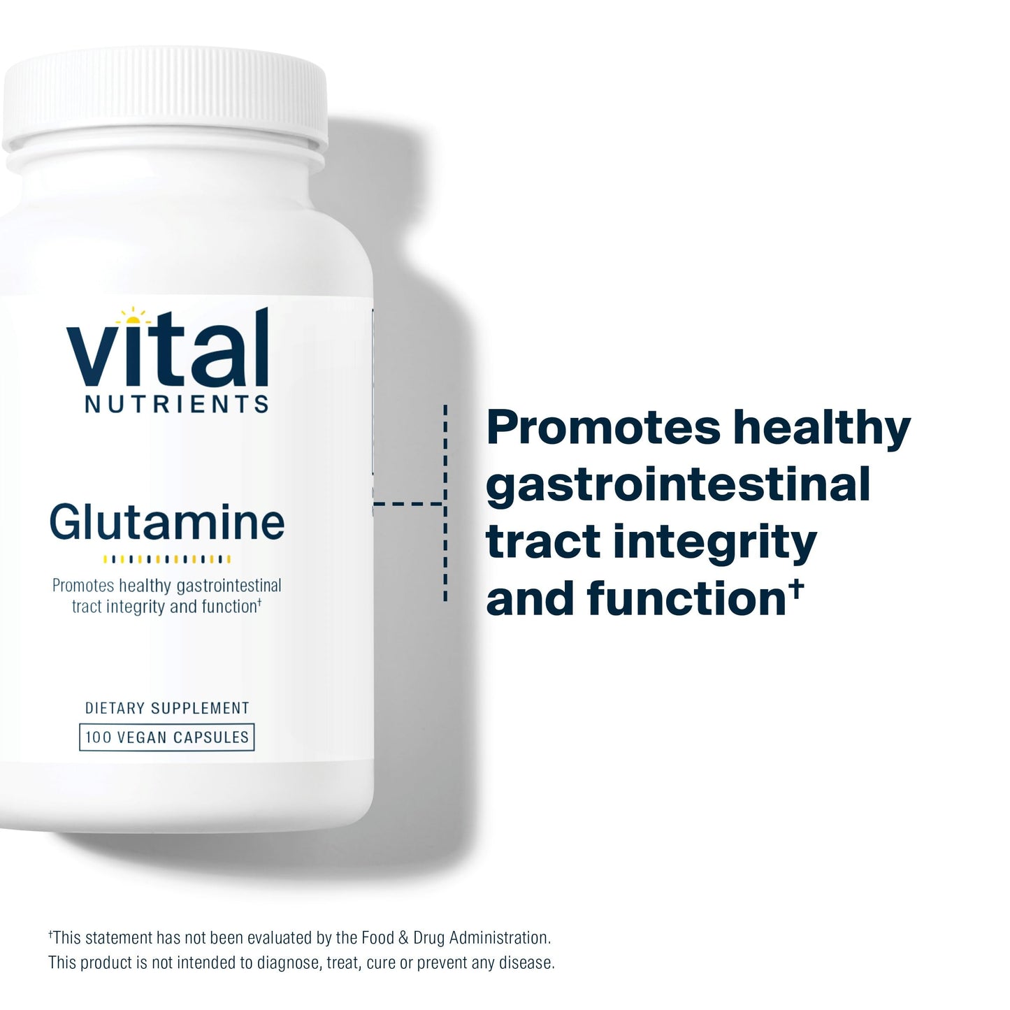 Vital Nutrients Glutamine 3400mg – 90 Capsules | GI Support | Gluten Free | Non-GMO