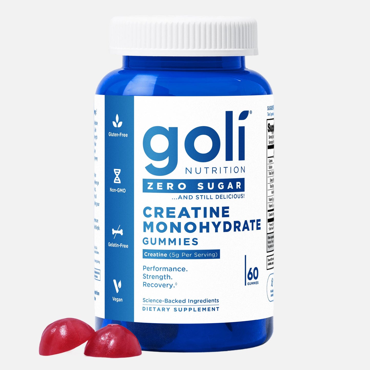 Goli Zero Sugar Creatine Gummies – Keto, Gluten-Free, Vegan, Non-GMO
