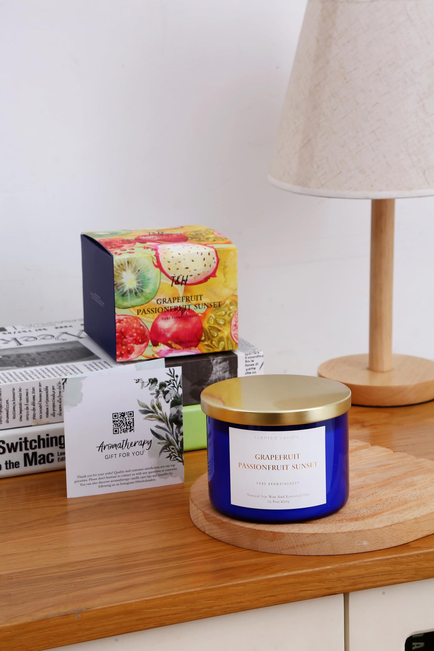 Grapefruit Passionfruit Sunset 3-Wick Soy Candle – 15.8 oz | Tropical Citrus