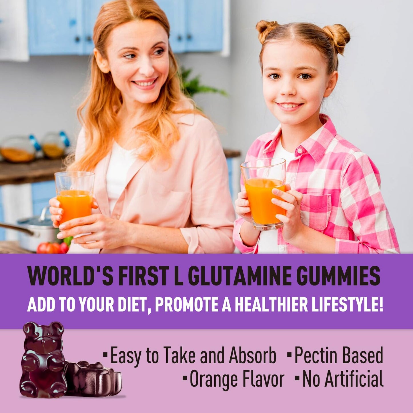 GREABBY L Glutamine 1000mg Gummies – Immune Support & Muscle Relief (60 Count)