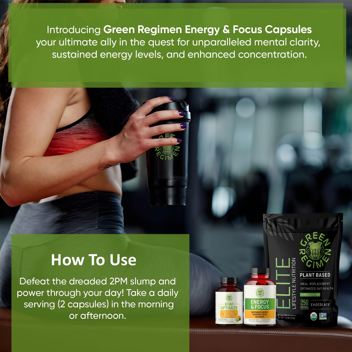 Green Regimen Energy & Focus Capsules - Natural Nootropic Supplement for Sustained Mental Clarity, Enhanced Concentration & Alertness - No Crash, Vegan, Non-GMO - 60 Caps BritishVita | Premium UK Vitamins & Wellness Supplements