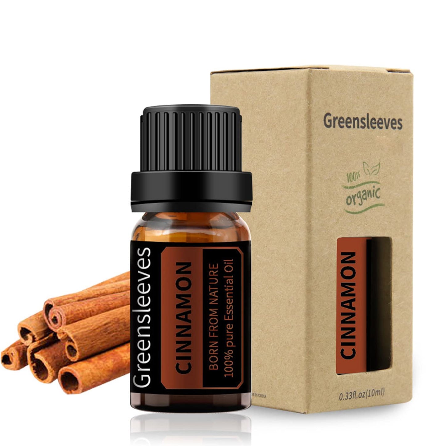 GREENSLEEVES Cinnamon Essential Oil – 10ml Pure Plant-Based Aromatherapy Oil