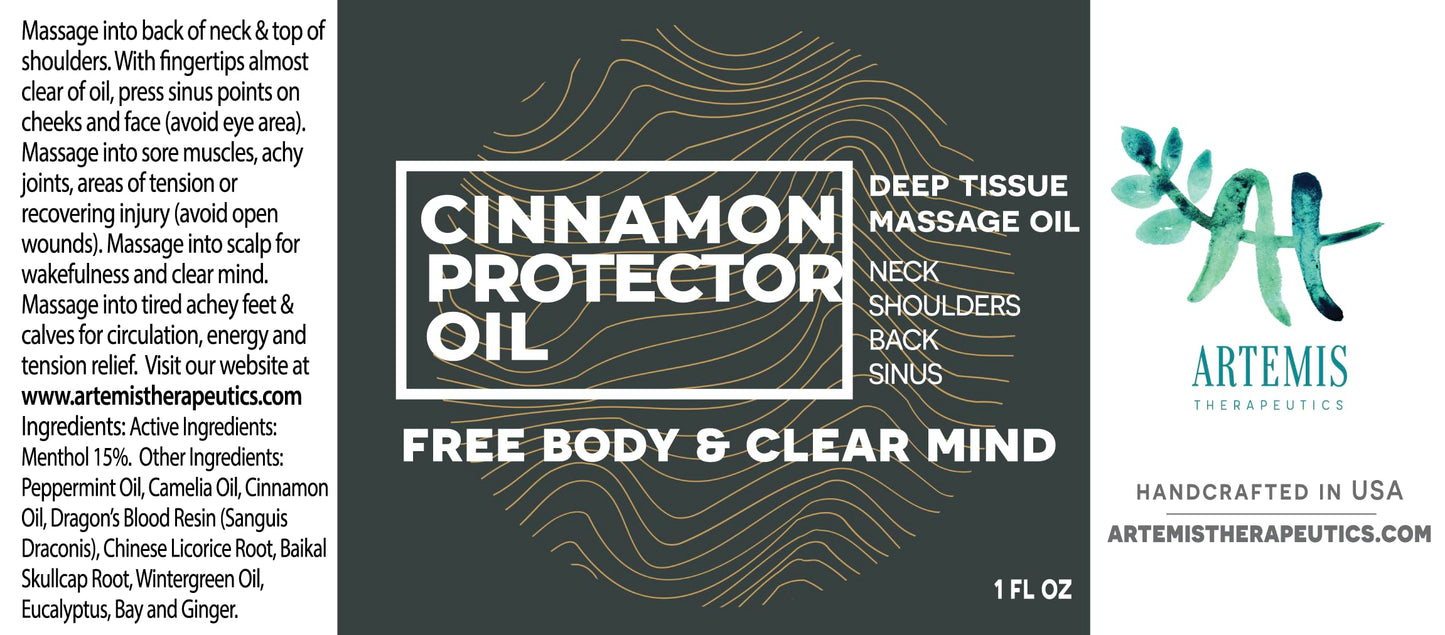 Massage Oil for Neck, Back & Cupping Tools | Cinnamon Protector Oil