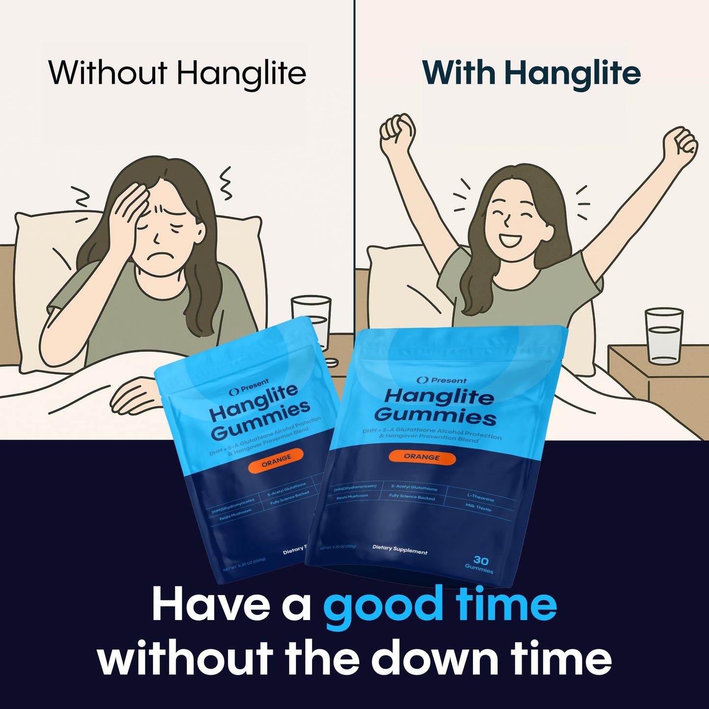 Hanglite Gummies – Liver Support & Post-Drinking Recovery (Orange)