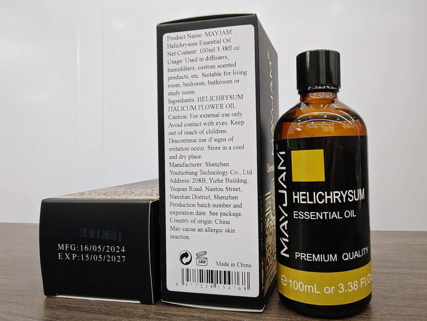 Helichrysum Essential Oil – MAYJAM, 100ml Glass Dropper for Diffusers