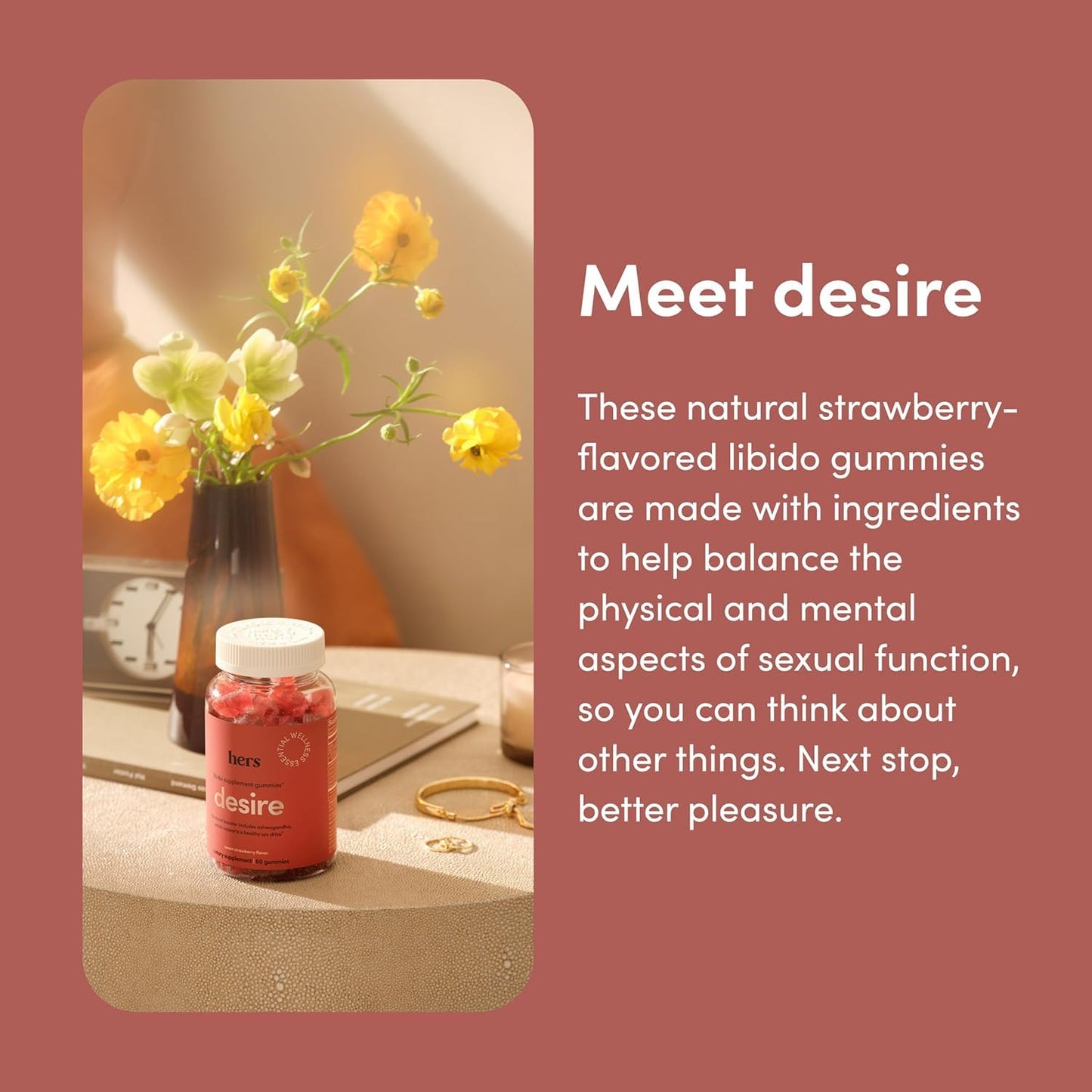 Hers Desire Libido Gummies - Vegan, Gluten Free, 60 Count