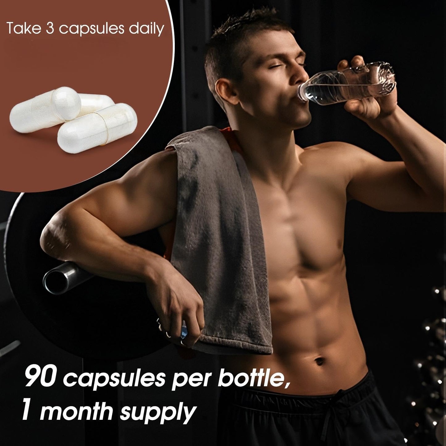 HFELIZ HMB + Leucine Supplement – 3500mg L-Leucine HMB with Vitamin D3, 90 Capsules