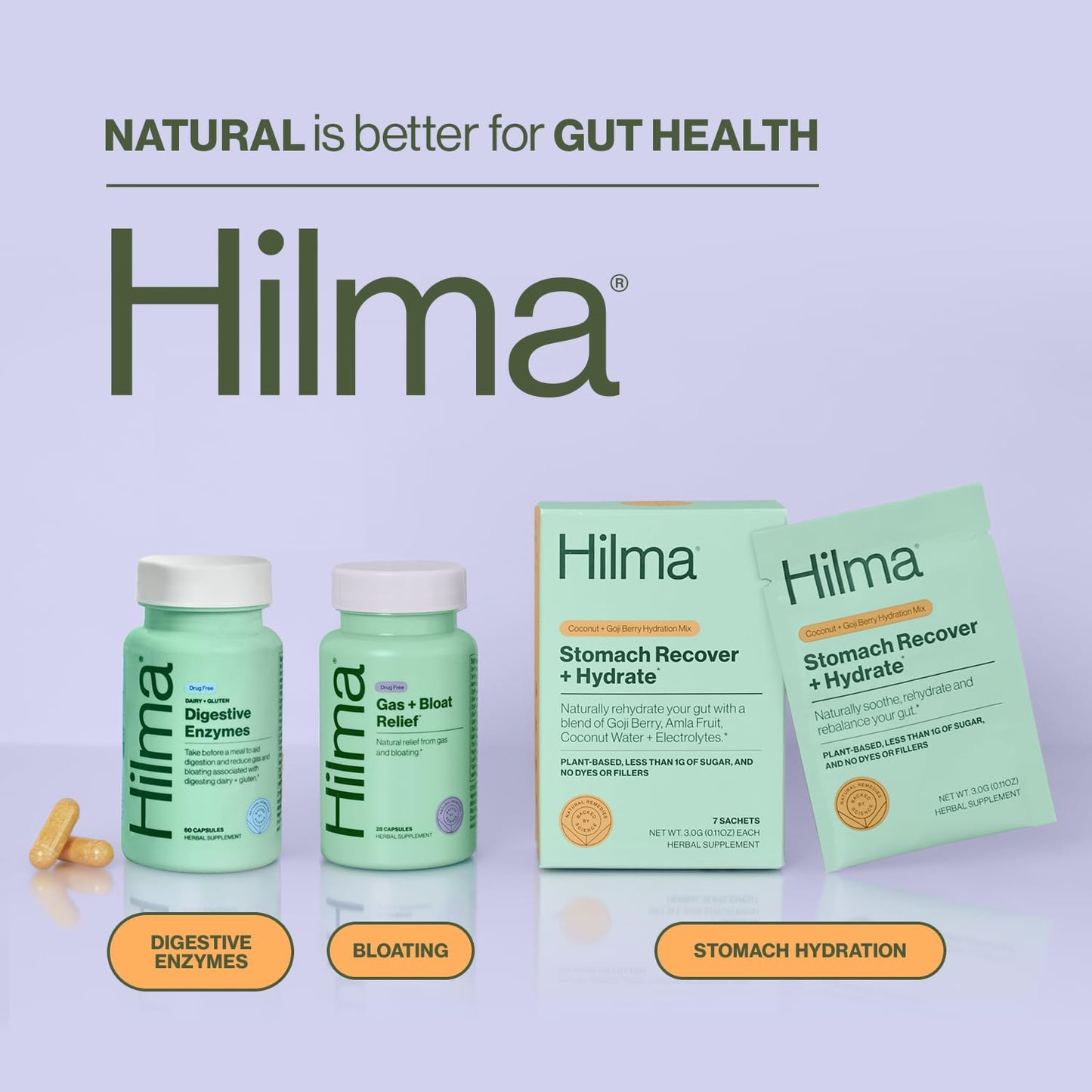 Hilma Digestive Enzymes for Women | Bloating Relief with Turmeric