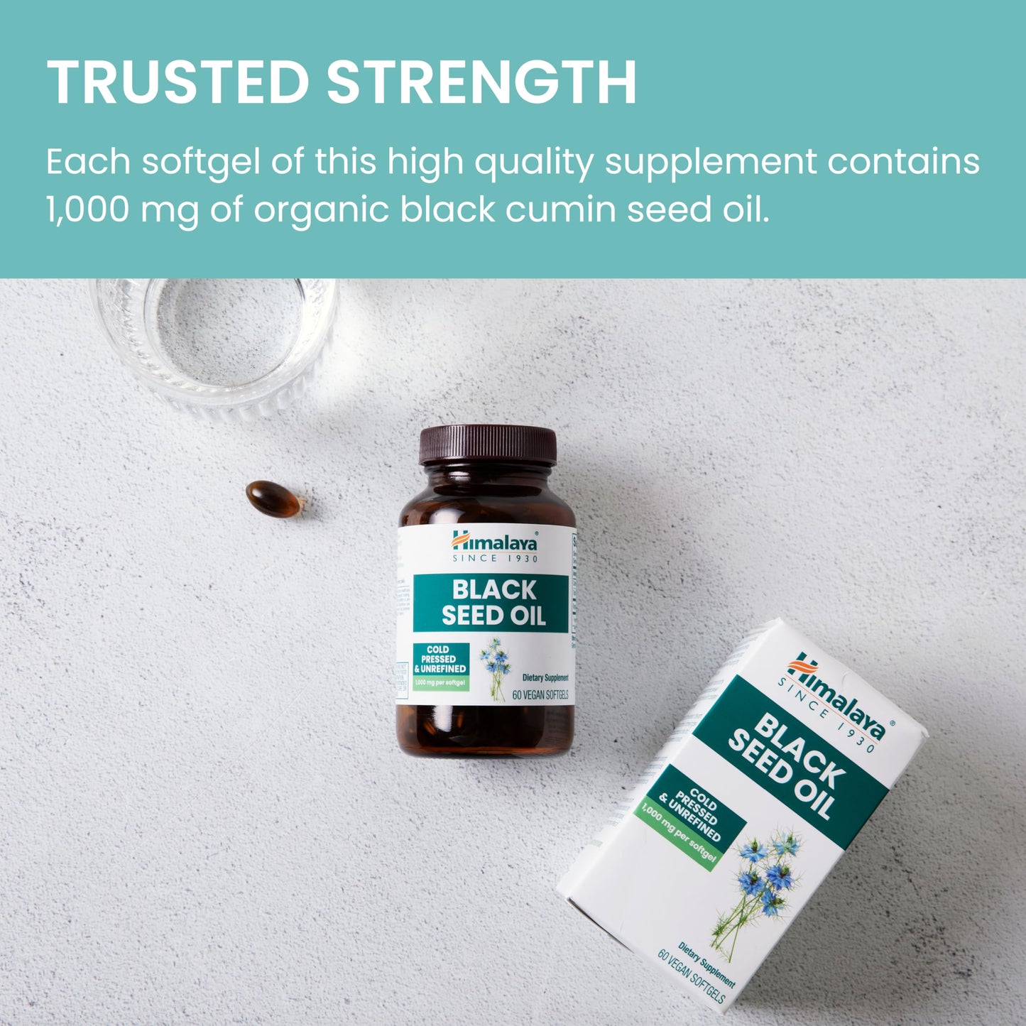 Himalaya Black Seed Oil Softgels - 1000 mg, Cold-Pressed & Unrefined, Non-GMO