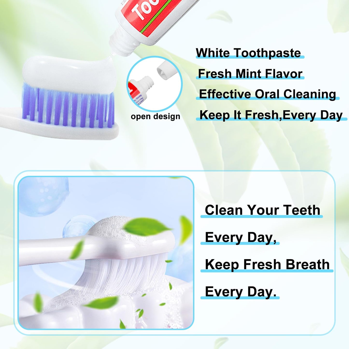 HOIQIRY 30 Tubes Travel-Size Toothpaste Bulk – Mint, 0.176 oz Each