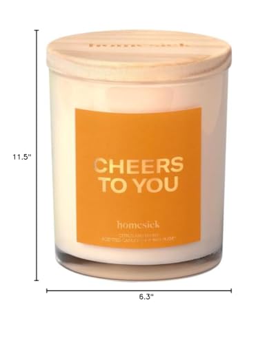 Homesick Cheers To You 7.5 oz Candle — Natural Soy, Long-Lasting