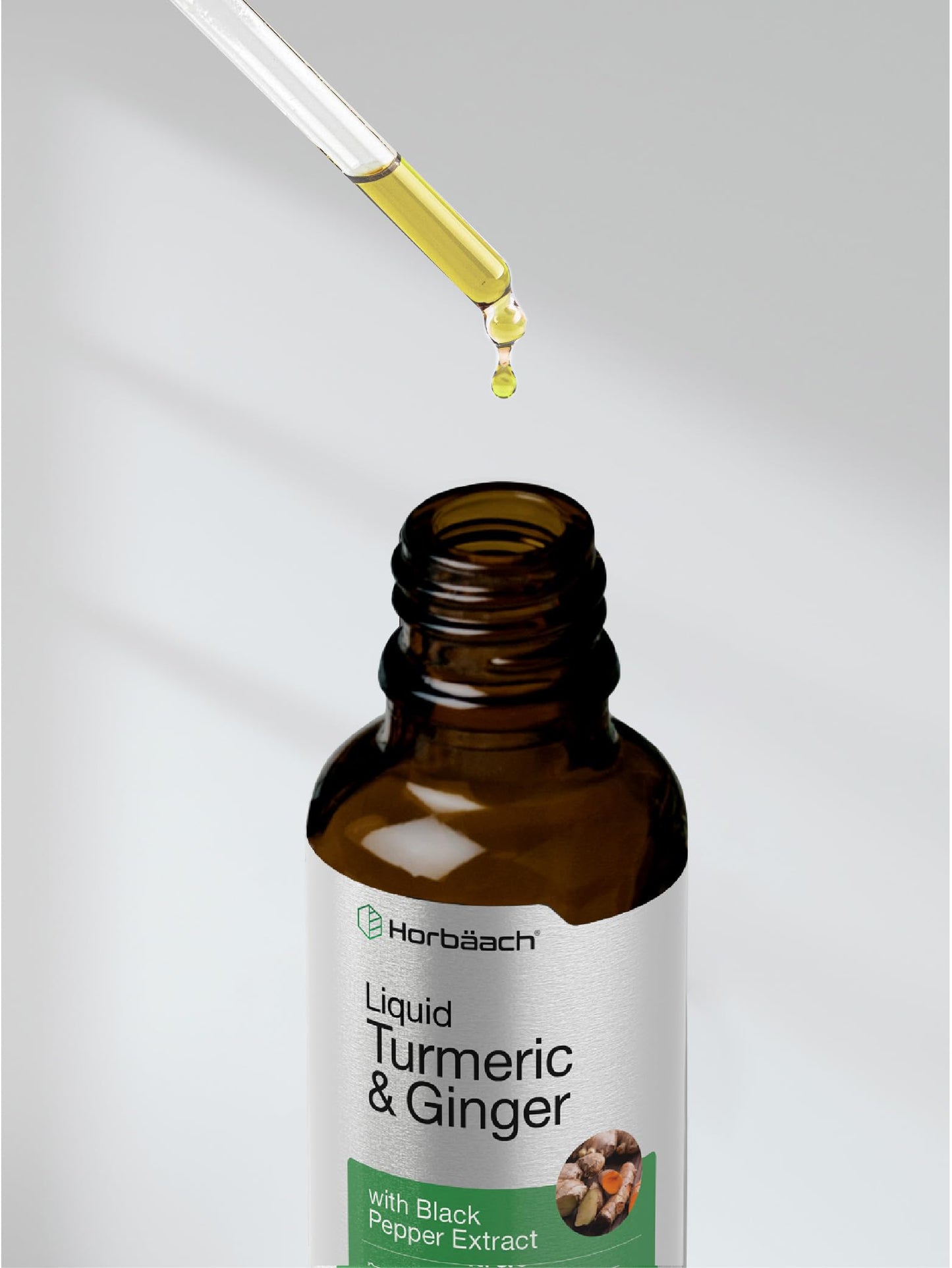 Horbaach Turmeric & Ginger Drops – 4 oz | Black Pepper Extract | Vegan & Gluten Free