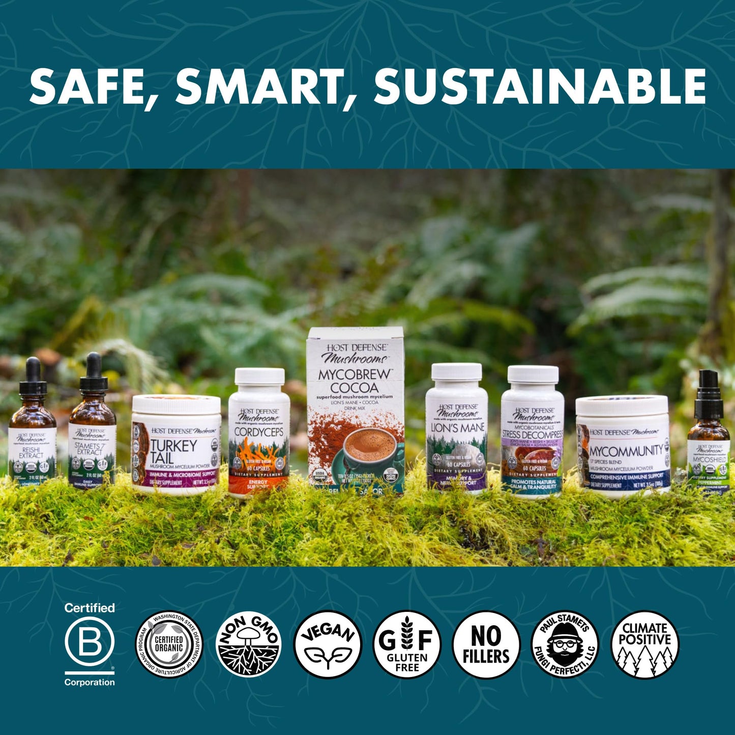 Host Defense Reishi Capsules – Immune & Heart Health Support, Energy & Vitality – 60 Capsules (30 Servings)