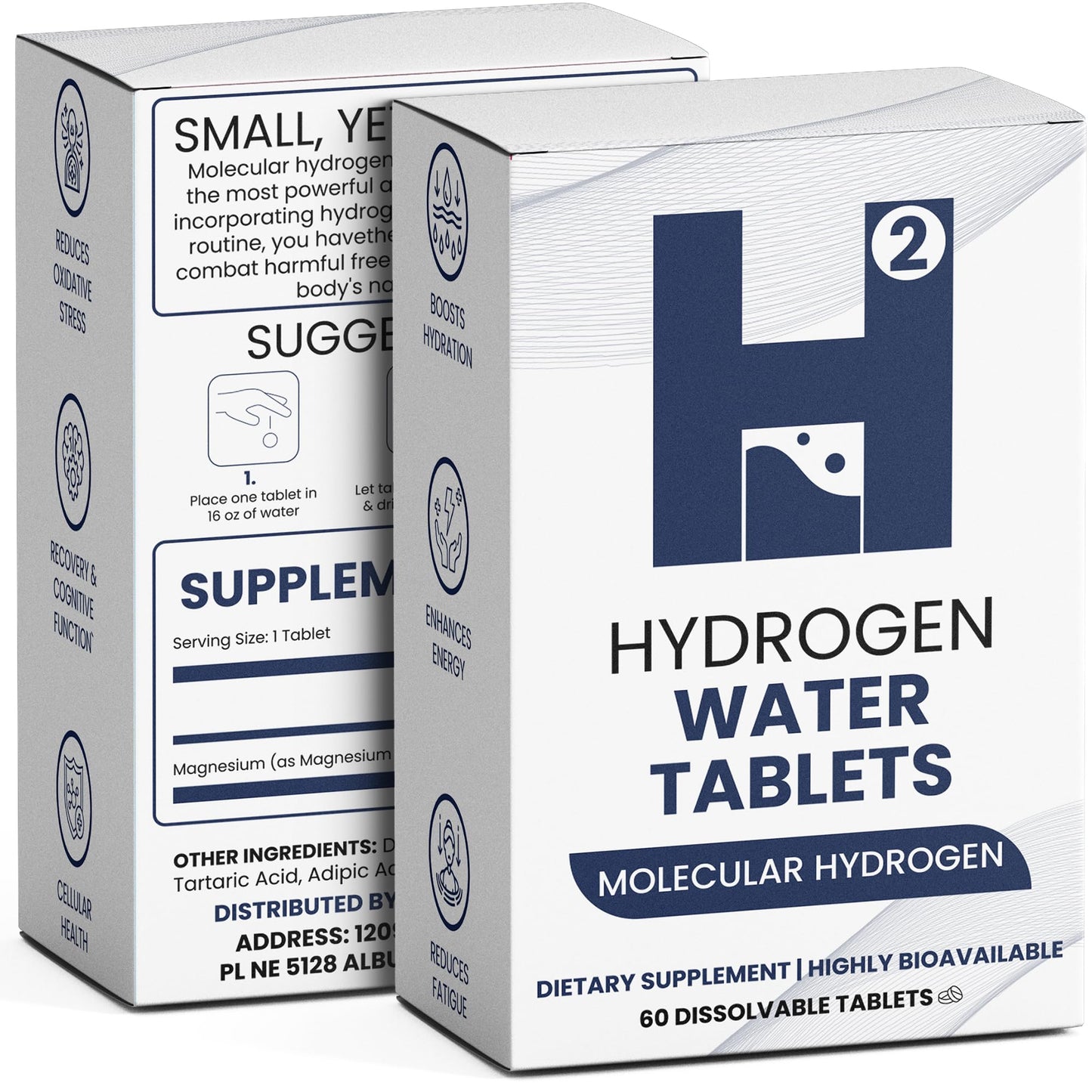 60 Count Hydrogen Water Tablets | 12 PPM Molecular Hydrogen, Antioxidant Support, Lab Tested, Unflavored