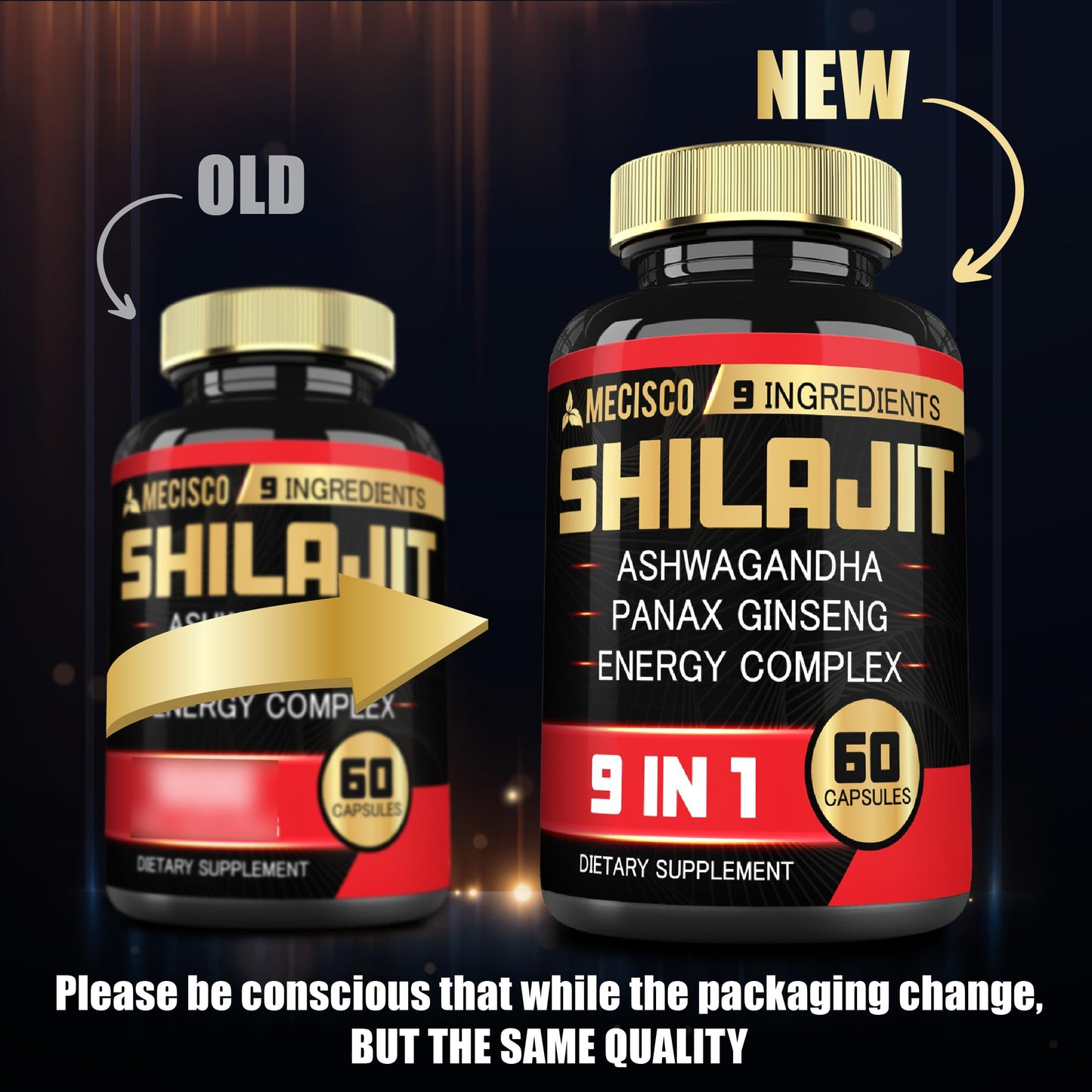 Shilajit Supplement with Ashwagandha, Ginseng, L-Arginine & Chaga - 60 Capsules | Shilajit Pure Himalayan Organic