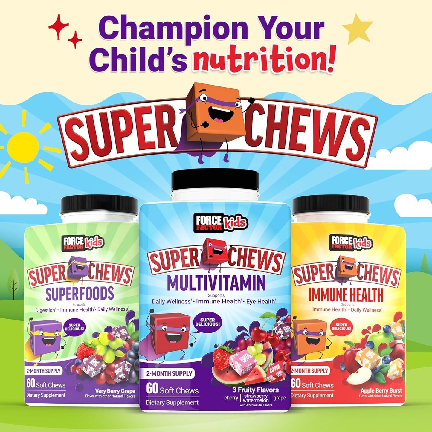 Immune Health Super Chews for Kids | Vitamin C, D, Zinc & Elderberry