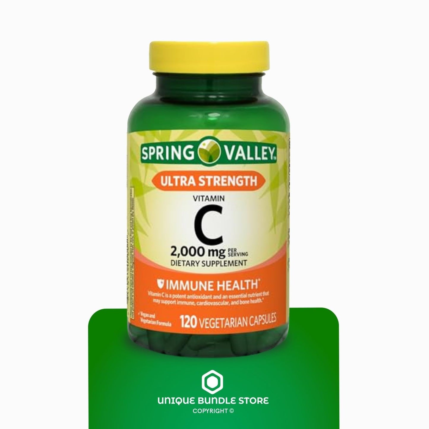 Ultra Strength Vitamin C 2000mg - 120 Capsules | Vegan Dietary Supplement