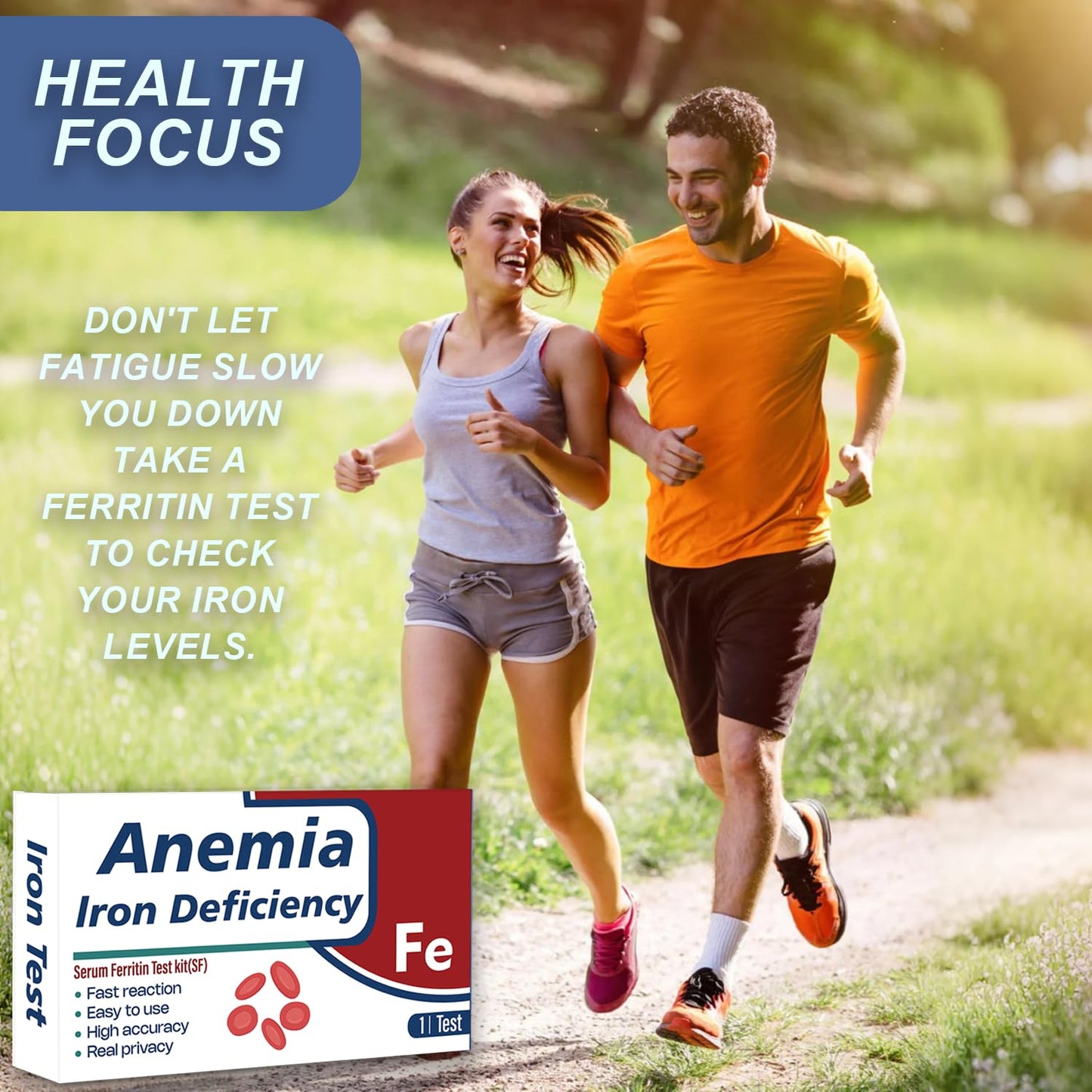 Iron Deficiency Test Kit – Iron Deficiency Test Home Kit – Quick Response and Accurate Results – Easy to Read and Use 1 Test