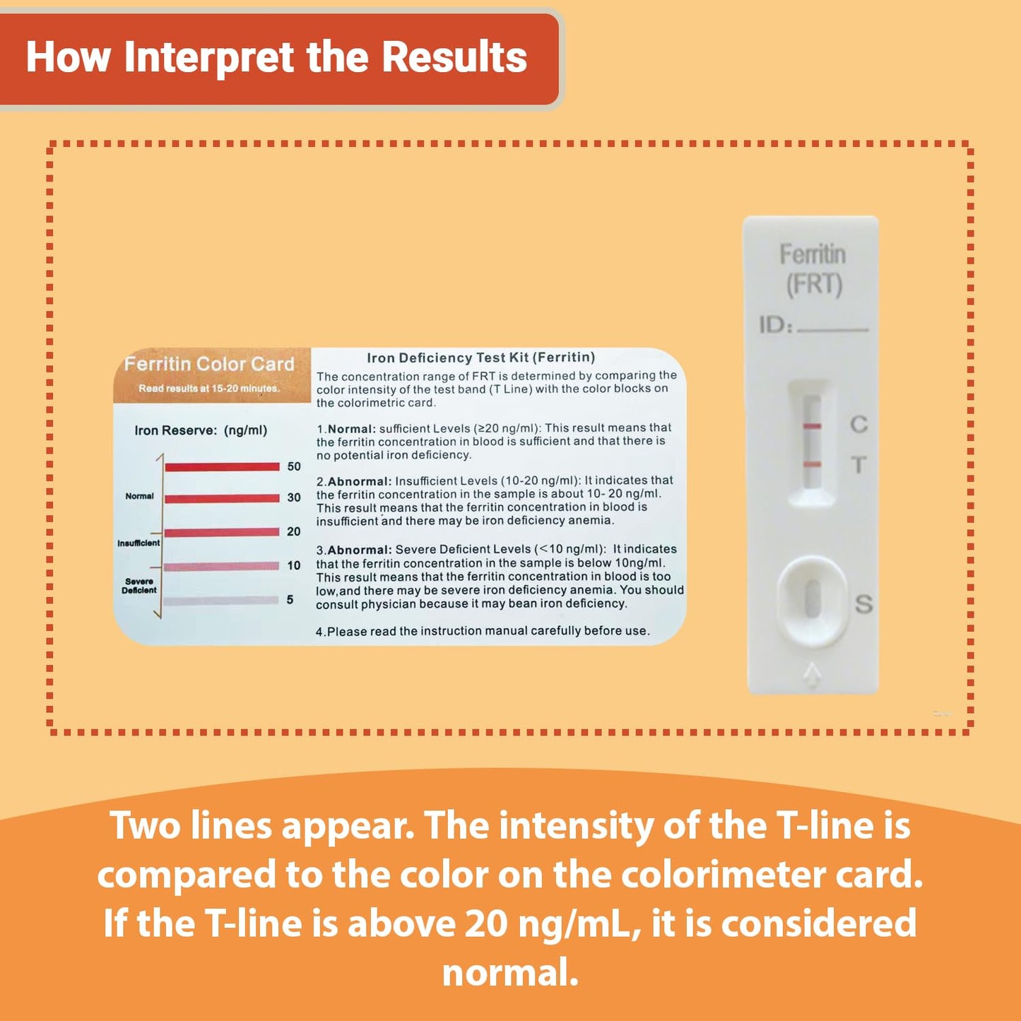 Iron Deficiency Test Kit – At-Home Ferritin Test for Anemia (2-Pack)