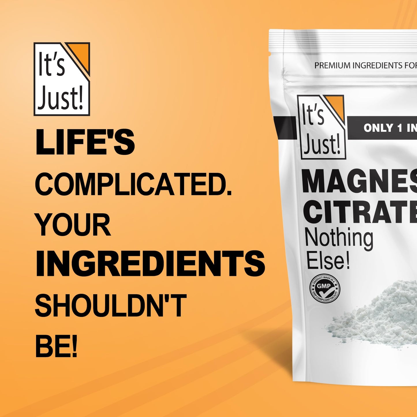 It's Just Magnesium Citrate Powder - 15oz, Non-GMO, Unflavored