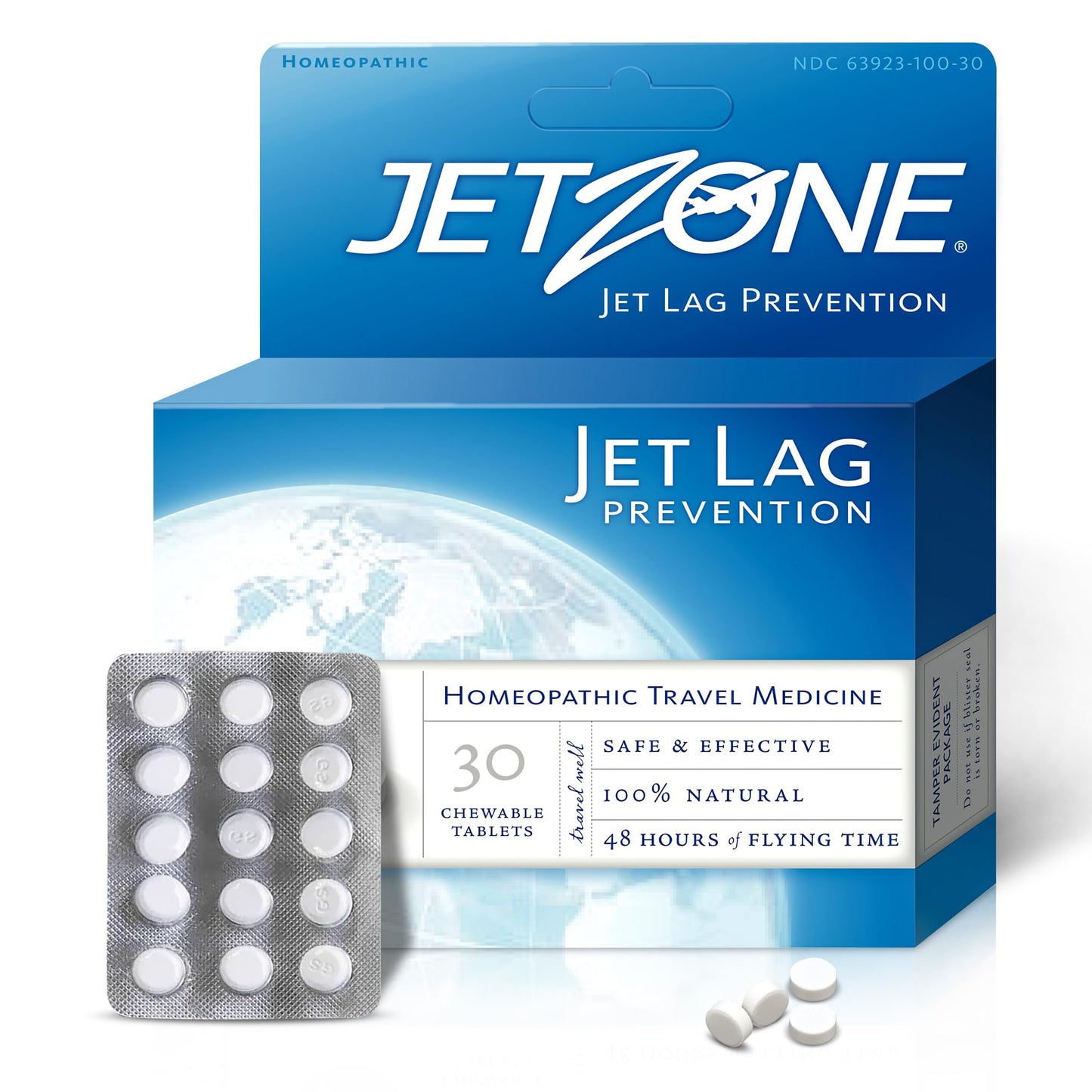 JetZone Jet Lag Remedy - Homeopathic Travel Aid – Trusted for Over 15 Years - Immune Health – Circadian Rhythm - Fatigue – Exhaustion – Tired - Can't Sleep – Good for 48hrs Flying Time - 30 Chewables