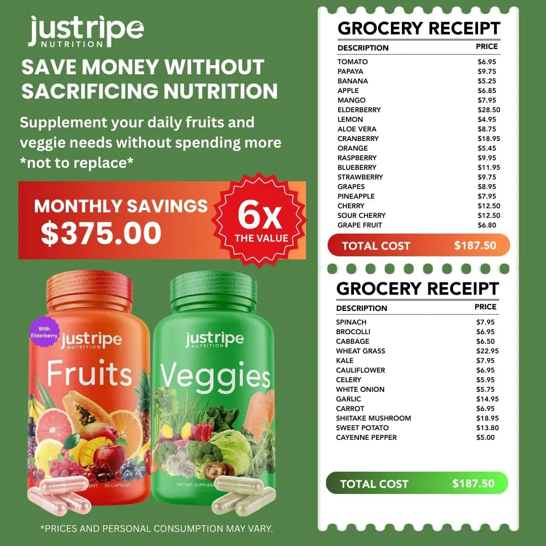 Just Ripe Nutrition Fruits & Veggies Supplement – 180 Whole Food Capsules BritishVita | Premium UK Vitamins & Wellness Supplements