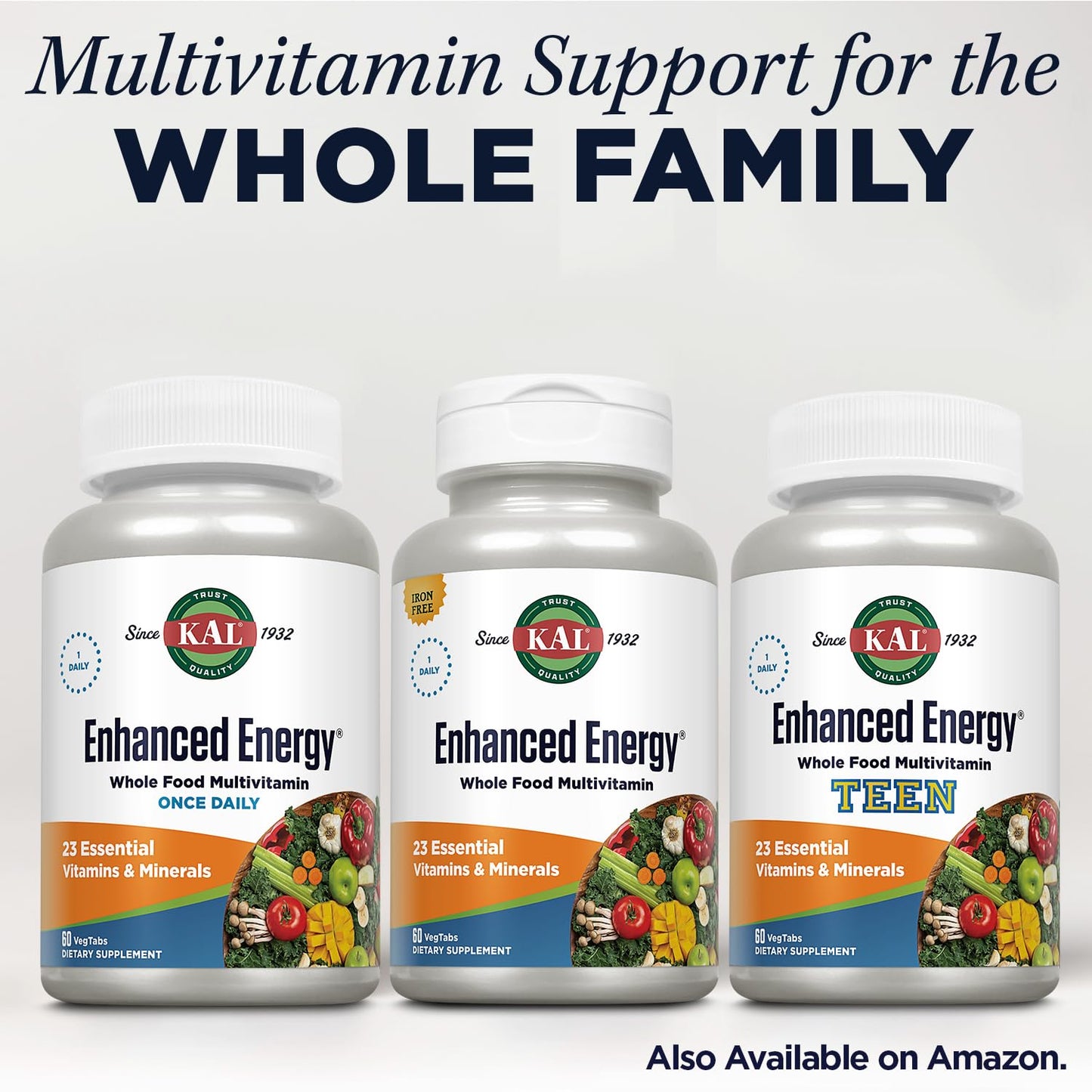 KAL Enhanced Energy Supplements | Whole Food Multivitamin for Women & Men
