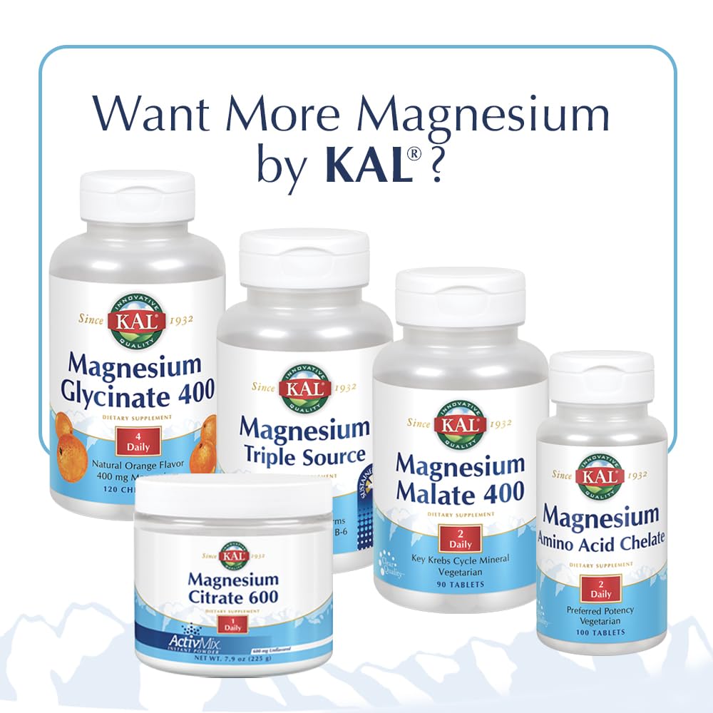 KAL Stress B Mag Glycinate - B-Complex with Magnesium Glycinate, 60 VegCaps