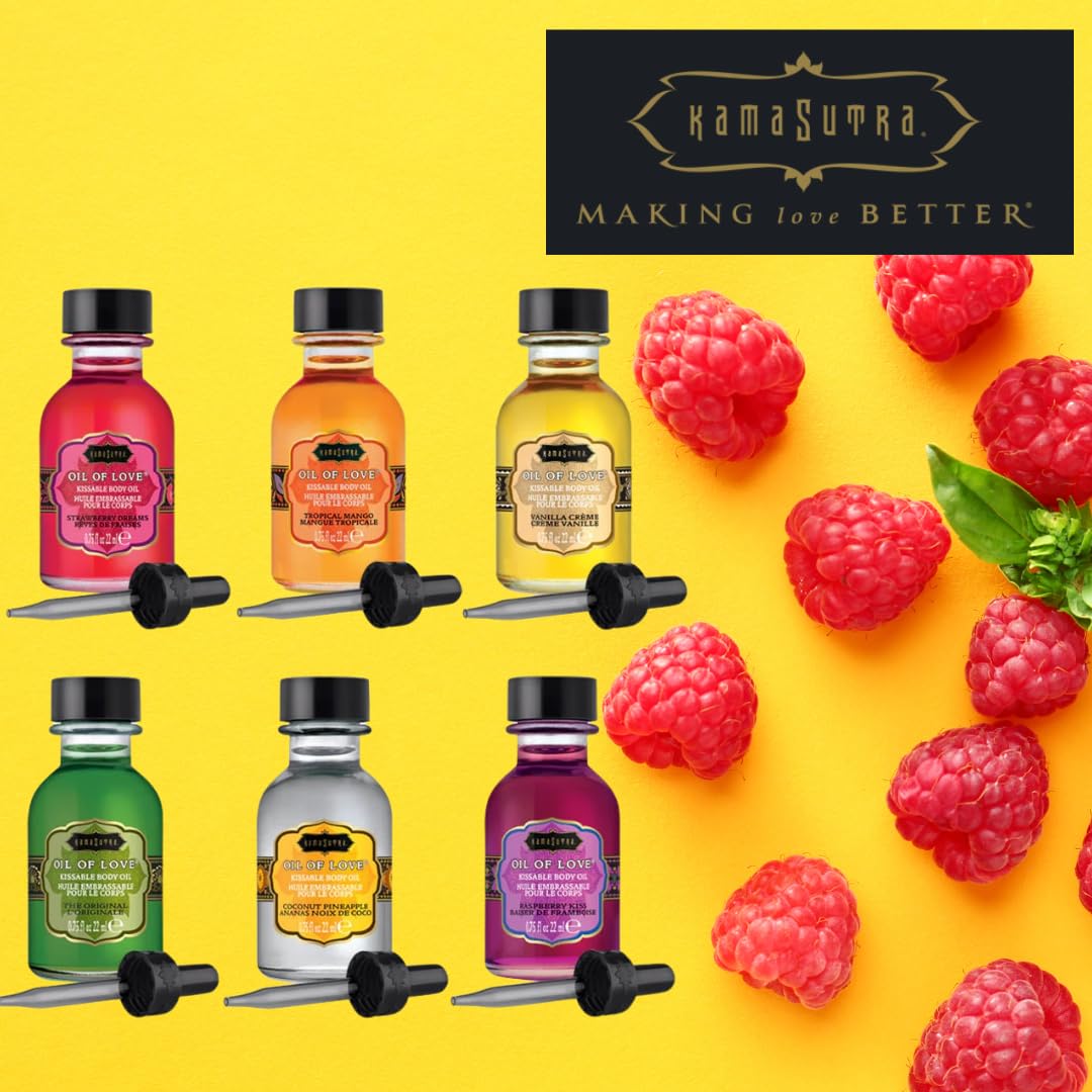 Kama Sutra Oil of Love Raspberry Kiss – Kissable Warming Foreplay Oil