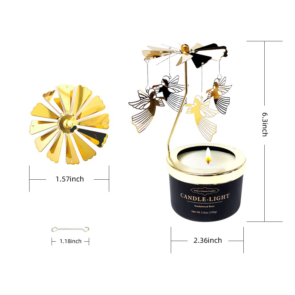 Kelly's Custom Candles Angel Rotating Scented Candle - 3.5 oz Soybean Wax