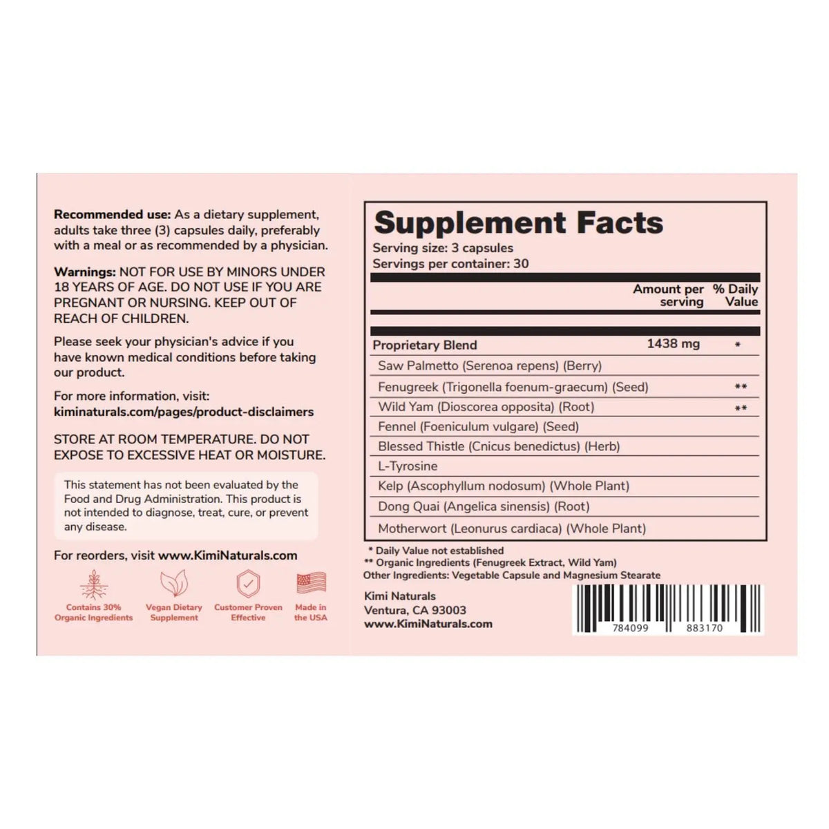 KIMI Naturals Breast Max Plus - Natural Breast Enhancement Pills (90 Capsules) BritishVita | Premium UK Vitamins & Wellness Supplements