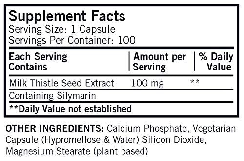 Kirkman Milk Thistle 100 mg - Hypoallergenic | 100 Vegetarian Capsules