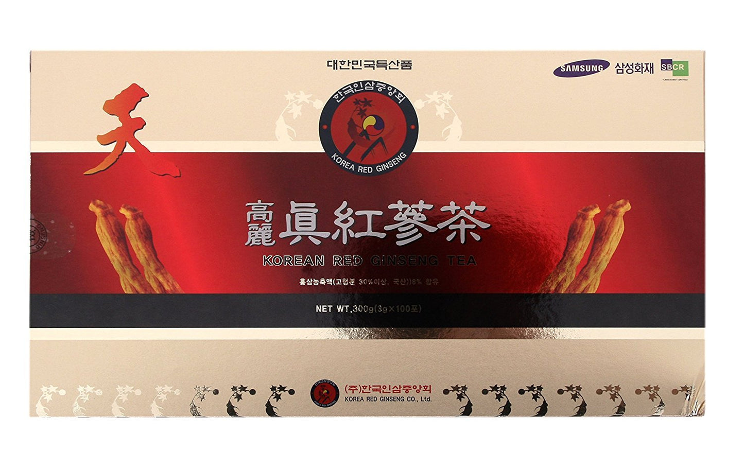 Korean Red Ginseng Instant Tea Powder – 6-Year-Old Ginseng Granules, 3 g × 100 Sticks