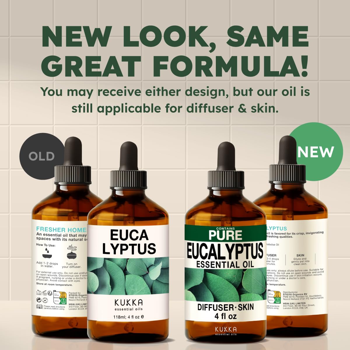 KUKKA Eucalyptus Essential Oil 4 oz | Diffuser, Hair & Skin Care, Aromatherapy & DIY Soap