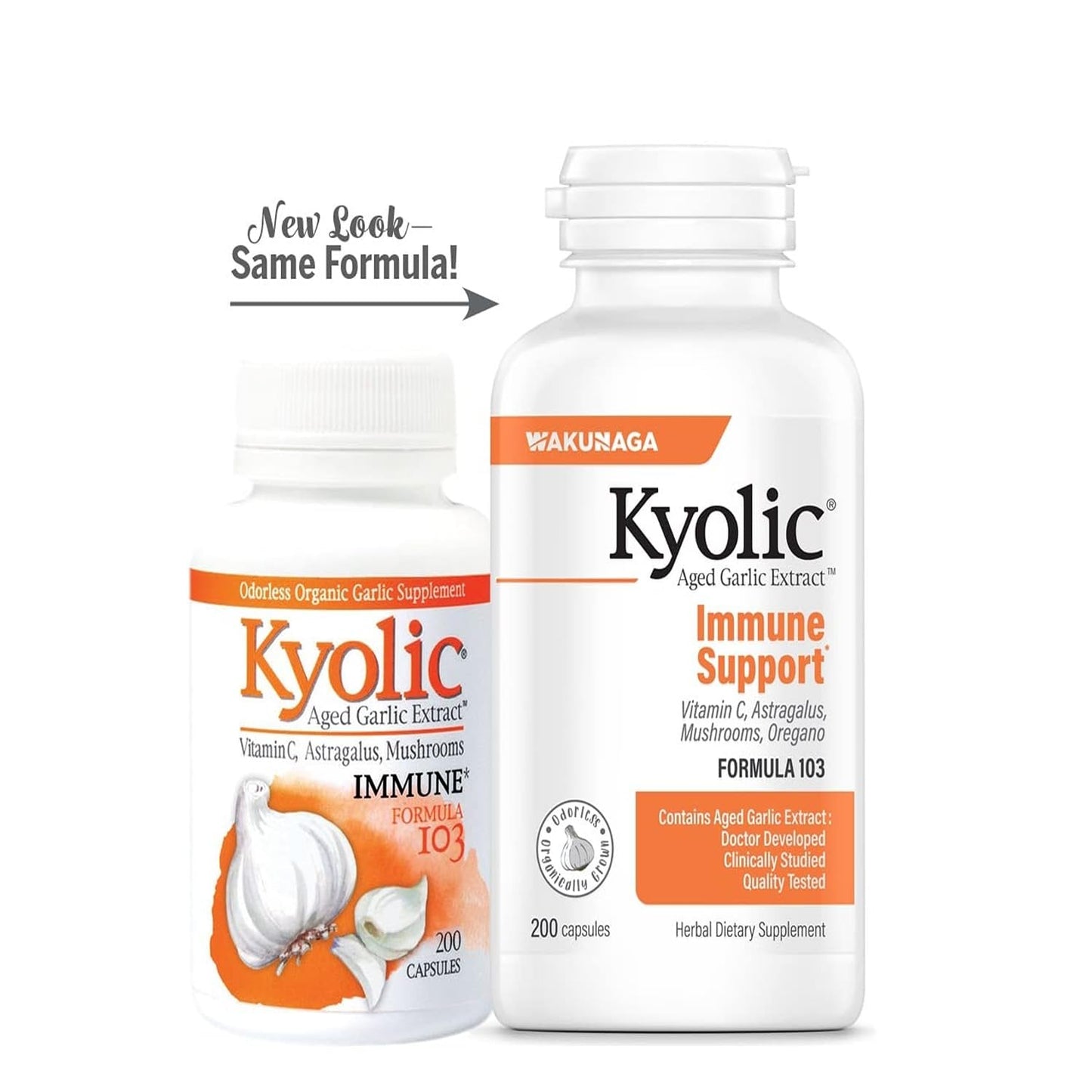 Kyolic Aged Garlic Extract Formula 103 – Immune Support, 200 Capsules