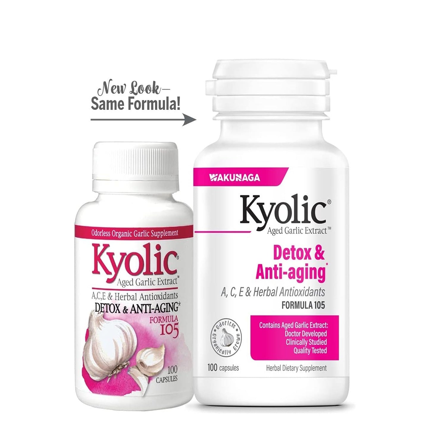 Kyolic Aged Garlic Extract Formula 105 - Detox & Anti-Aging (Odorless)