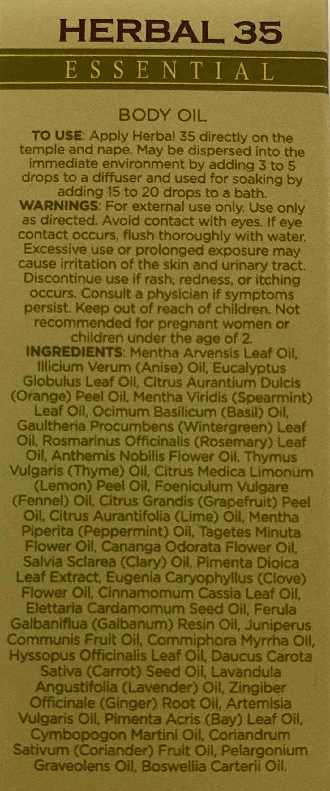 L’EUDINE Herbal 35 Essential Oil Diffuser & Skin – Aromatherapy, 1 Fl Oz