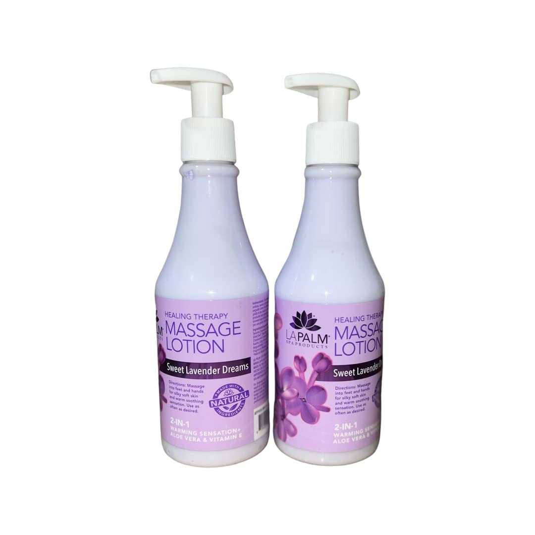 La Palm Healing Therapy Massage Lotion Lavender Dreams – Pack of 2 (8 oz each)