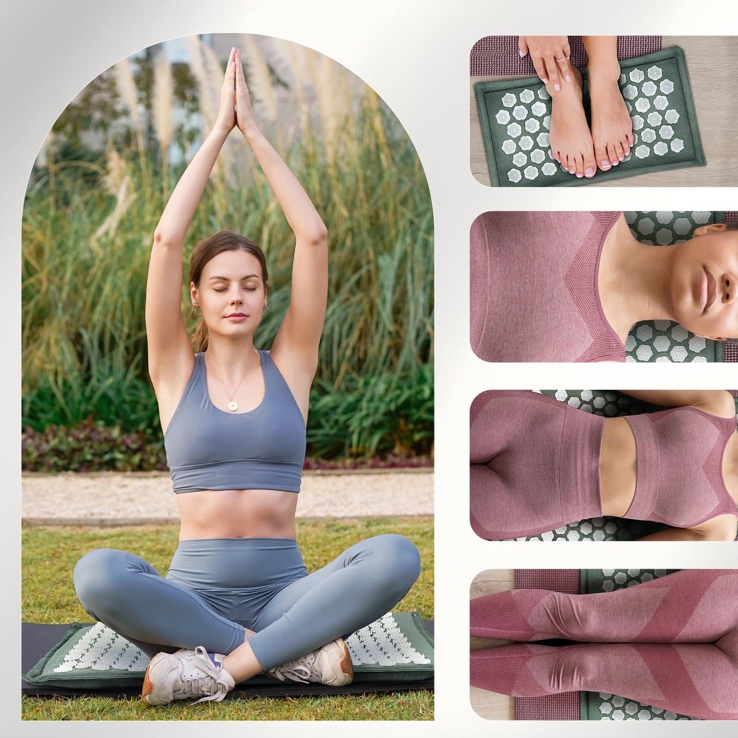 LadyRosian Acupressure Set for Back & Neck Pain Relief – Mat & Pillow