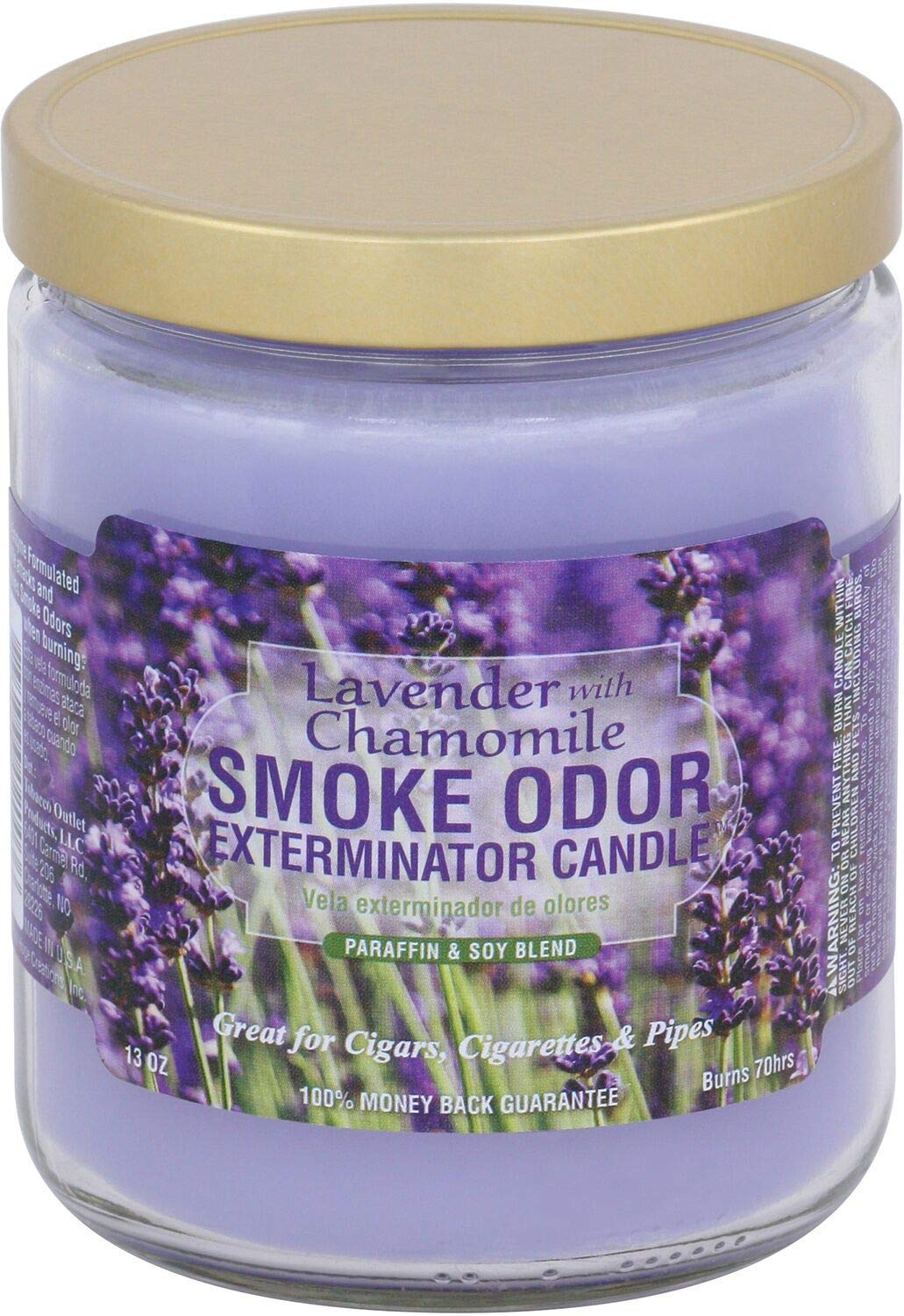 Lavender Chamomile Smoke Odor Exterminator Candle - Eliminate Odors