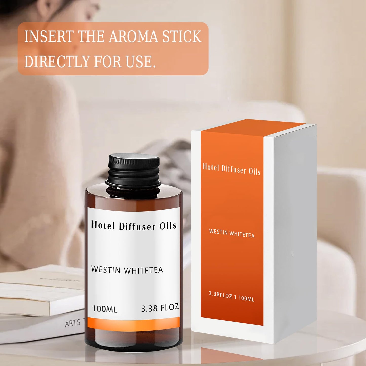 LEMPEFE White Tea Diffuser Oil – Luxury Hotel-Scent Diffuser Refill, Long-Lasting 3.38 Fl Oz