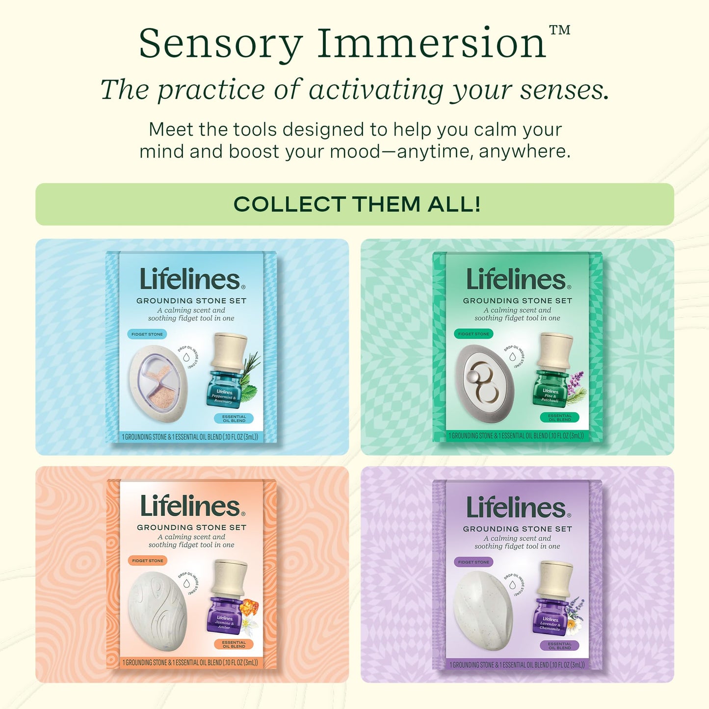 Lifelines Grounding Stone & Oil Gift Set – Fidgets for All Ages | Stocking Stuffers & Christmas Gifts