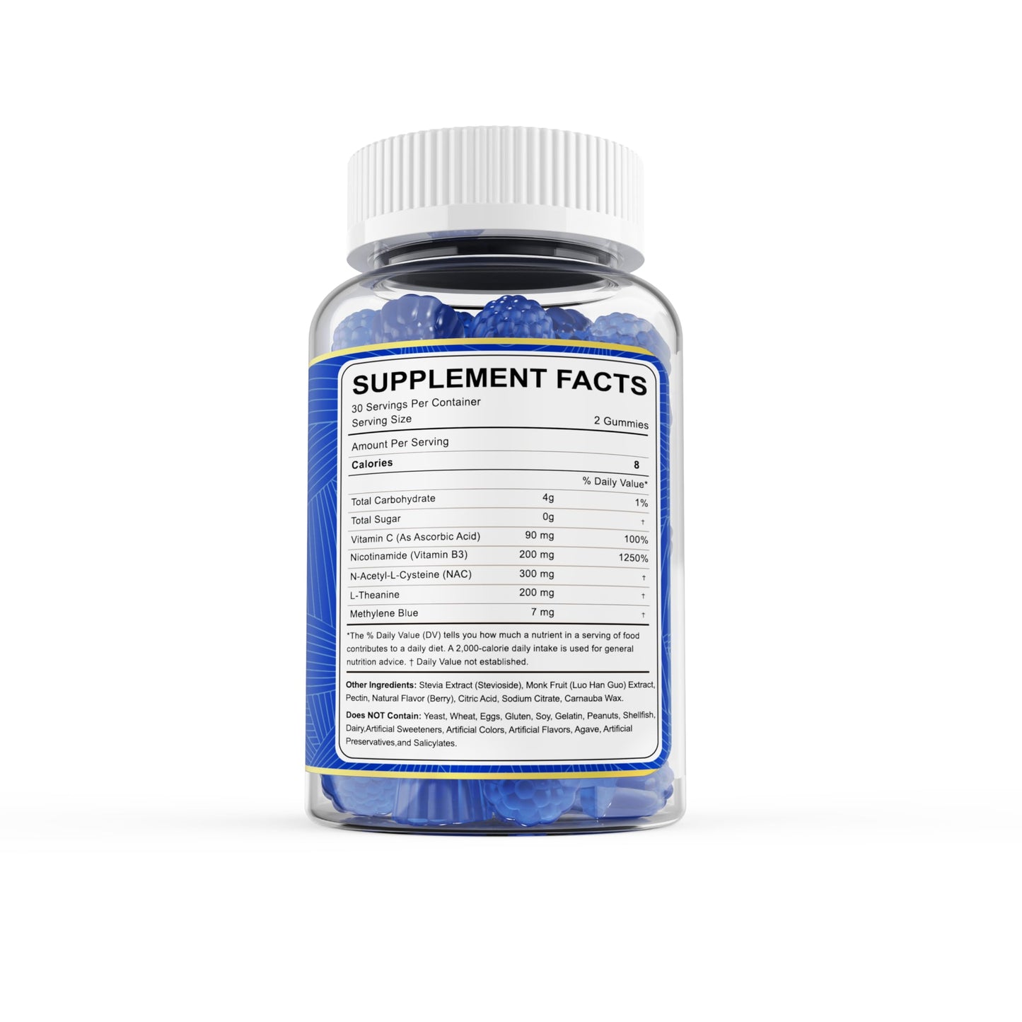 LILICARE Methylene Blue Gummies – Brain & Mitochondrial Support, Sugar Free, 60 Ct